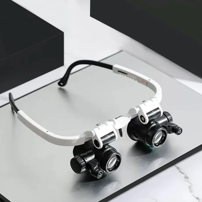 Lupenbrille Mit Licht Für Präzise Arbeiten, 3 Vergrößerungsstufen, Freihändiges Arbeiten, Ideal Für Brillenträger 0