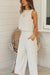 Damen Set Leinen Shirt und Hose Beige Atmungsaktiv Elegant-3