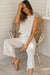 Damen Set Leinen Shirt und Hose Beige Atmungsaktiv Elegant-2