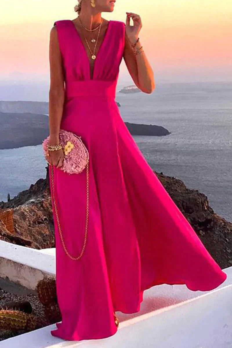 Damen Sommerkleid Langes Kleid mit Vielfältigen Prints Atmungsaktiver Stoff-1