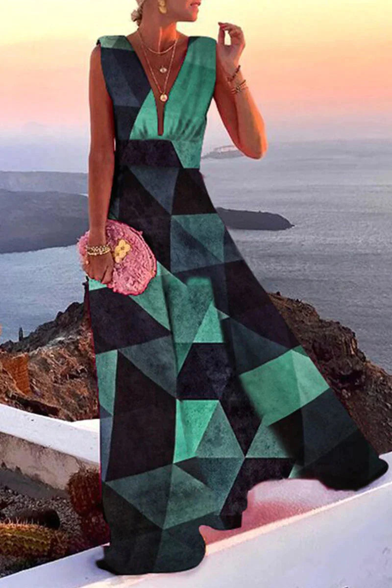 Variant image for Damen Sommerkleid Langes Kleid mit Vielfältigen Prints Atmungsaktiver Stoff-13