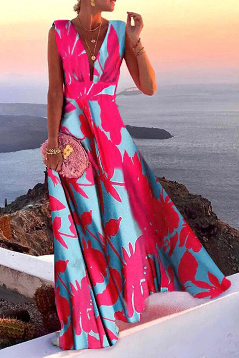 Variant image for Damen Sommerkleid Langes Kleid mit Vielfältigen Prints Atmungsaktiver Stoff-19