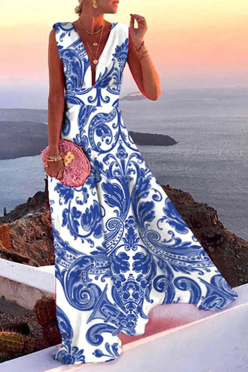 Variant image for Damen Sommerkleid Langes Kleid mit Vielfältigen Prints Atmungsaktiver Stoff-7