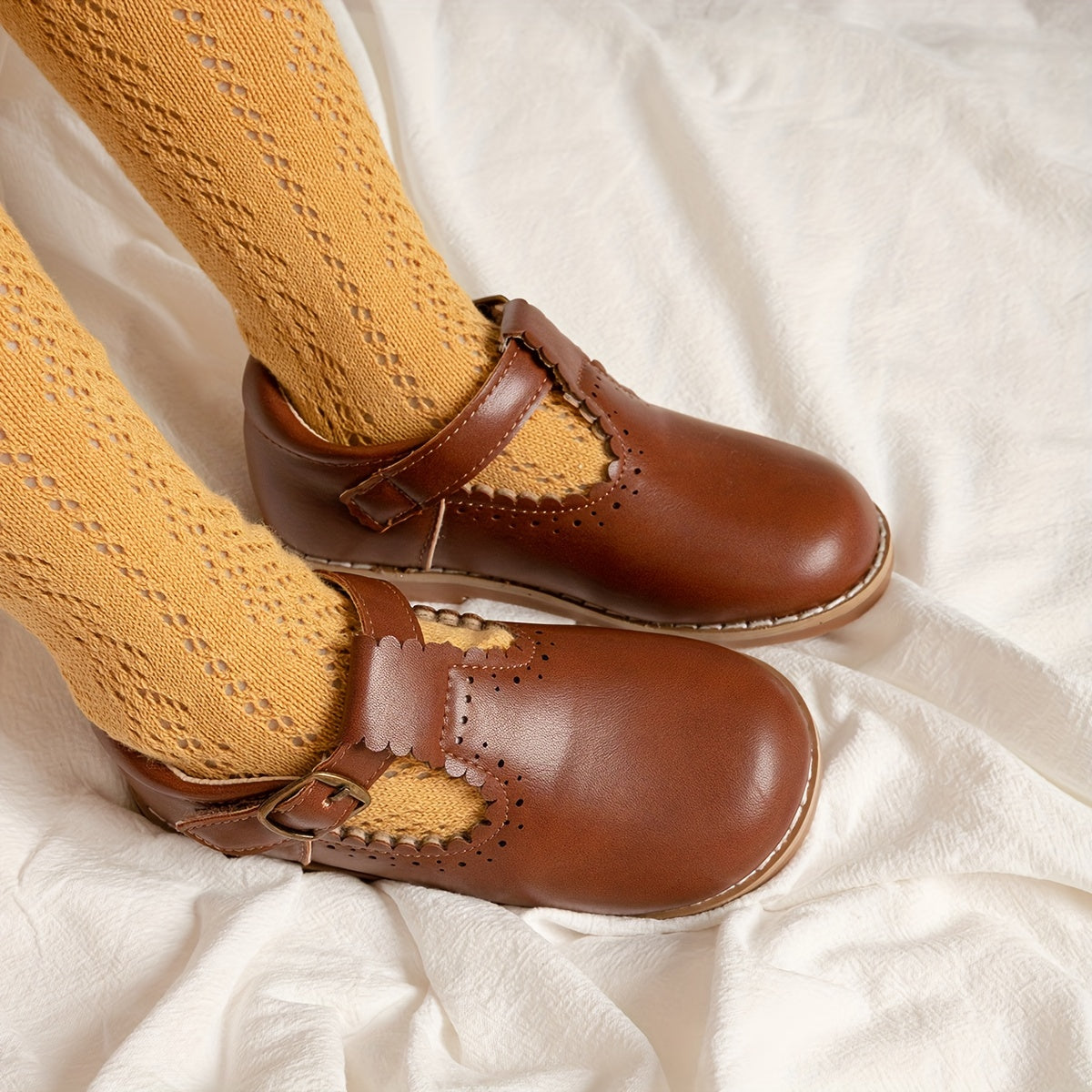 Mädchenschuhe Vintage Stil Flach mit Antirutschsohle 23-38 2