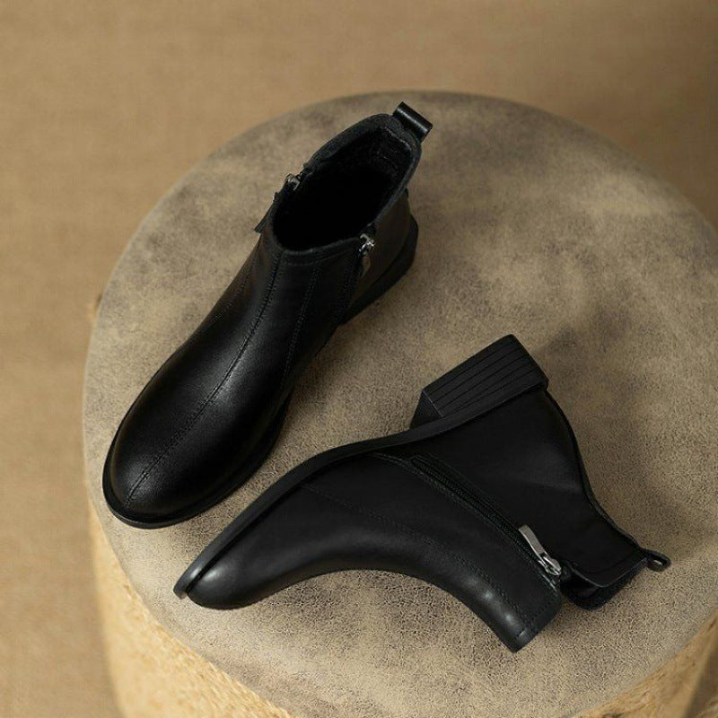 Damen Knöchelstiefel Mit Reißverschluss Modernes Design Aus Kunstleder 4