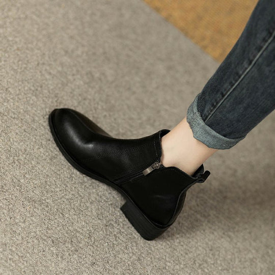Damen Knöchelstiefel Mit Reißverschluss Modernes Design Aus Kunstleder 5
