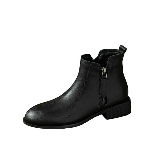 Damen Knöchelstiefel Mit Reißverschluss Modernes Design Aus Kunstleder 1