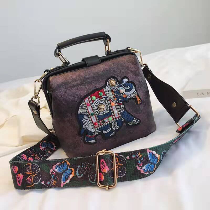 Mandala-Stickerei Tasche