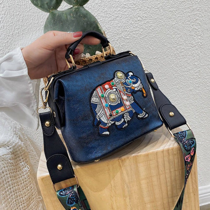 Mandala-Stickerei Tasche