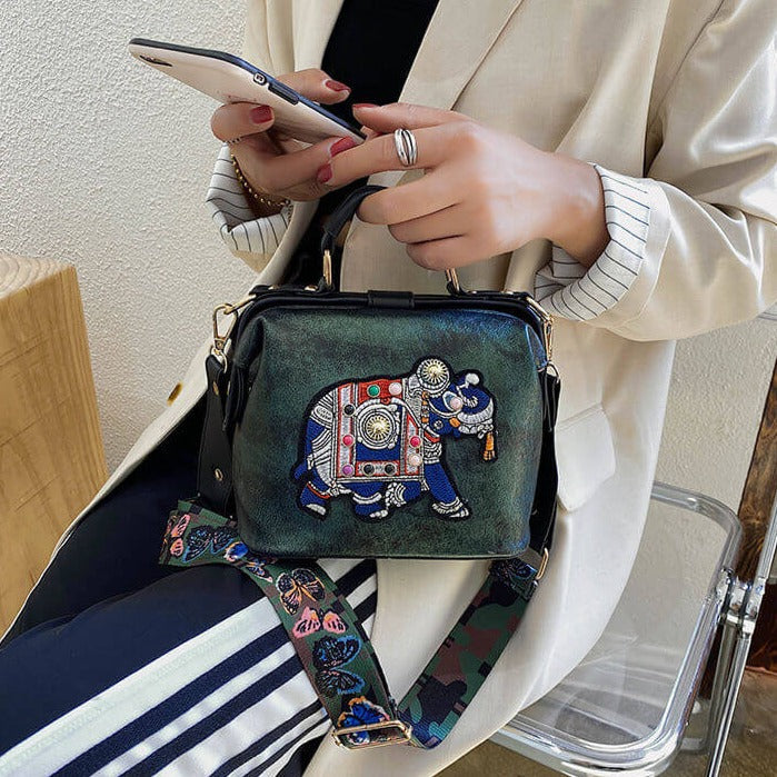 Mandala-Stickerei Tasche
