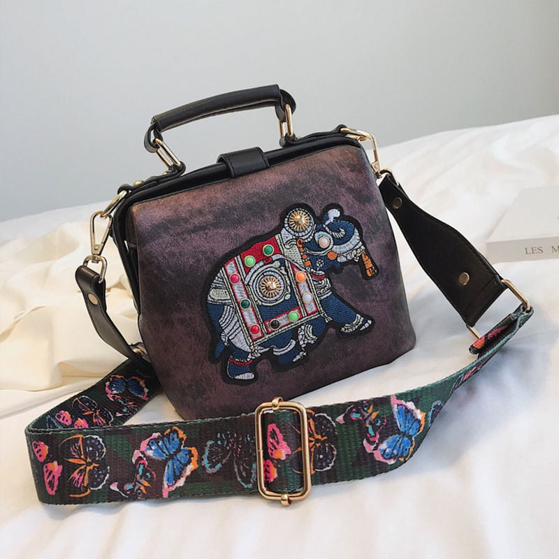 Mandala-Stickerei Tasche