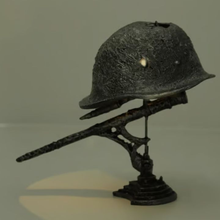 Männer Tischlampe Vintage Stahlhelm Design mit Warmem LED Licht 7