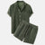 Herren Cord Shorts und Hemd Set Casual Sommer Outfit aus Hochwertigem Cord-3