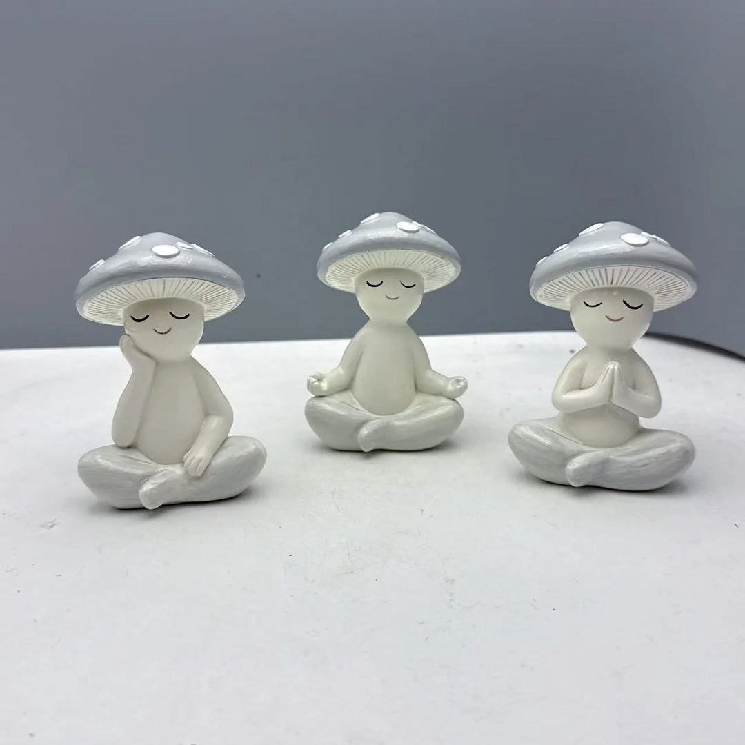 Meditative Pilz-Dekorationsfigur für Wohnräume 0