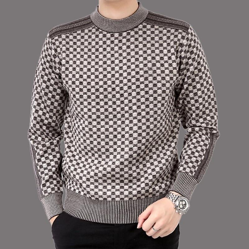 Men'S Knitted Plaid Sweaters