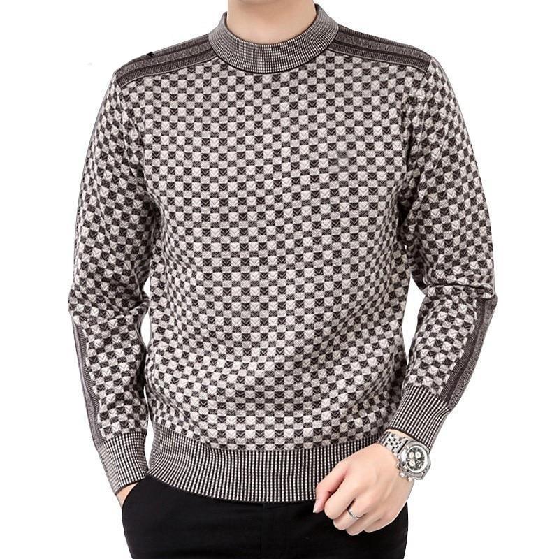 Men'S Knitted Plaid Sweaters
