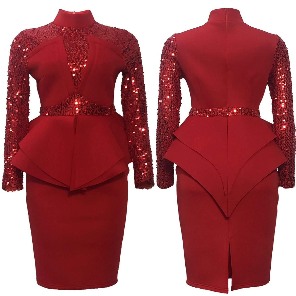 Midi-Bodycon-Paillettenkleid