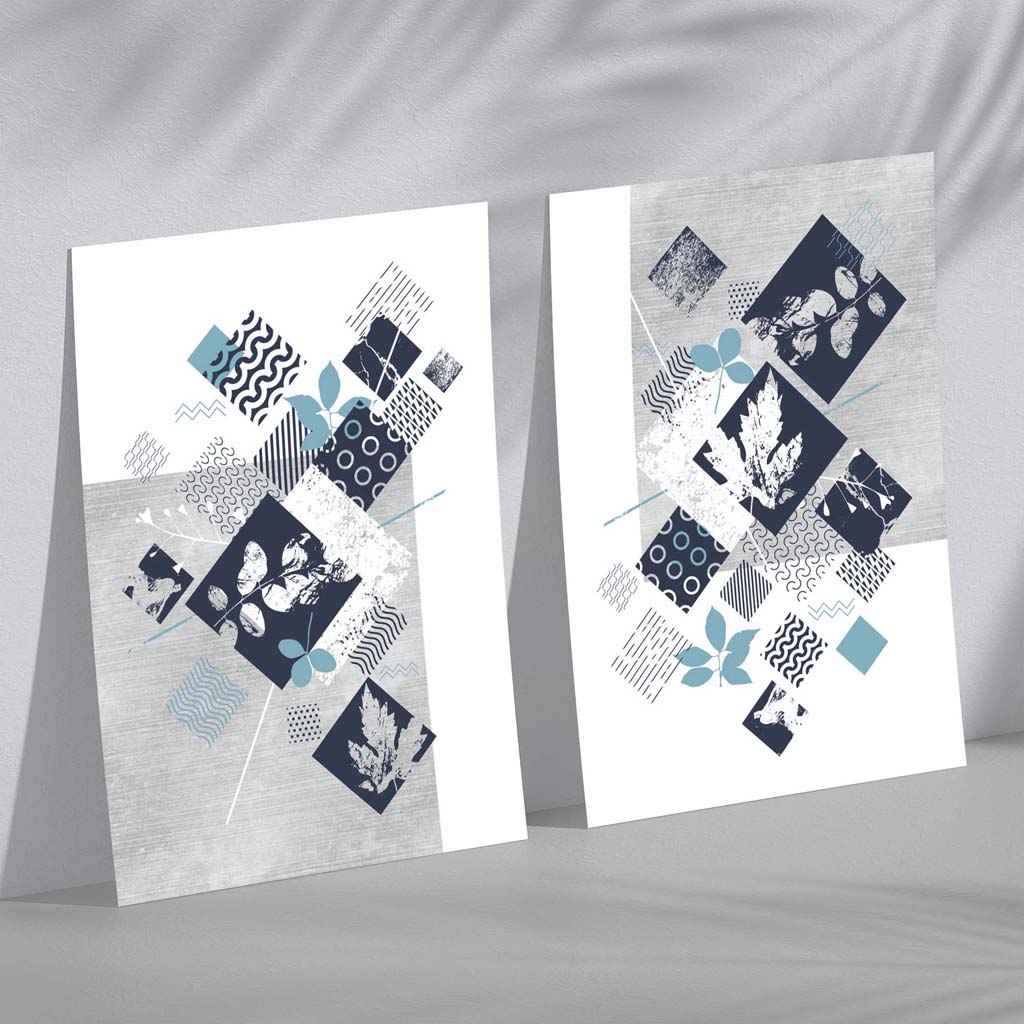 Mixed-Media Blumenrahmen Set mit 2 Kunstdrucken 2