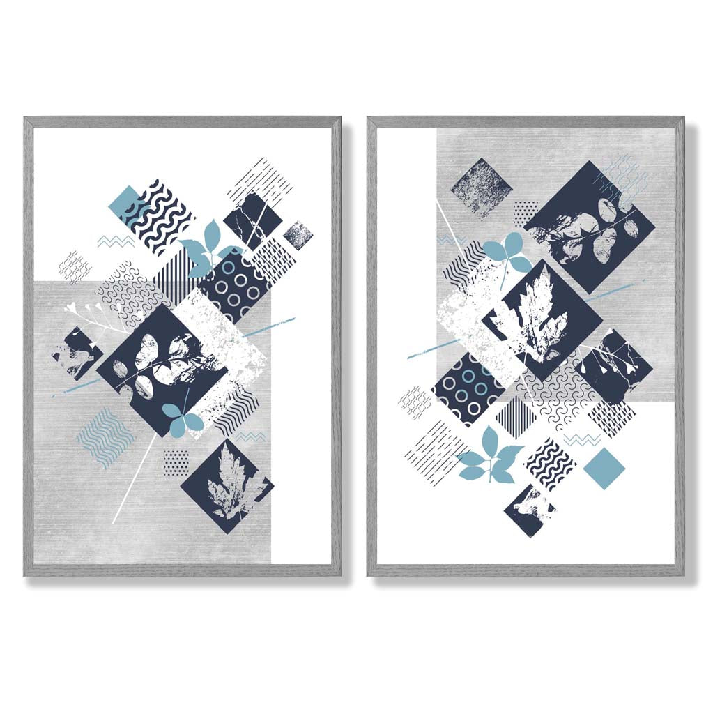 Mixed-Media Blumenrahmen Set mit 2 Kunstdrucken 5