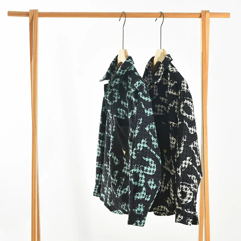 Herren Langarmhemd Stilvolles Patchwork Design Polyester 6