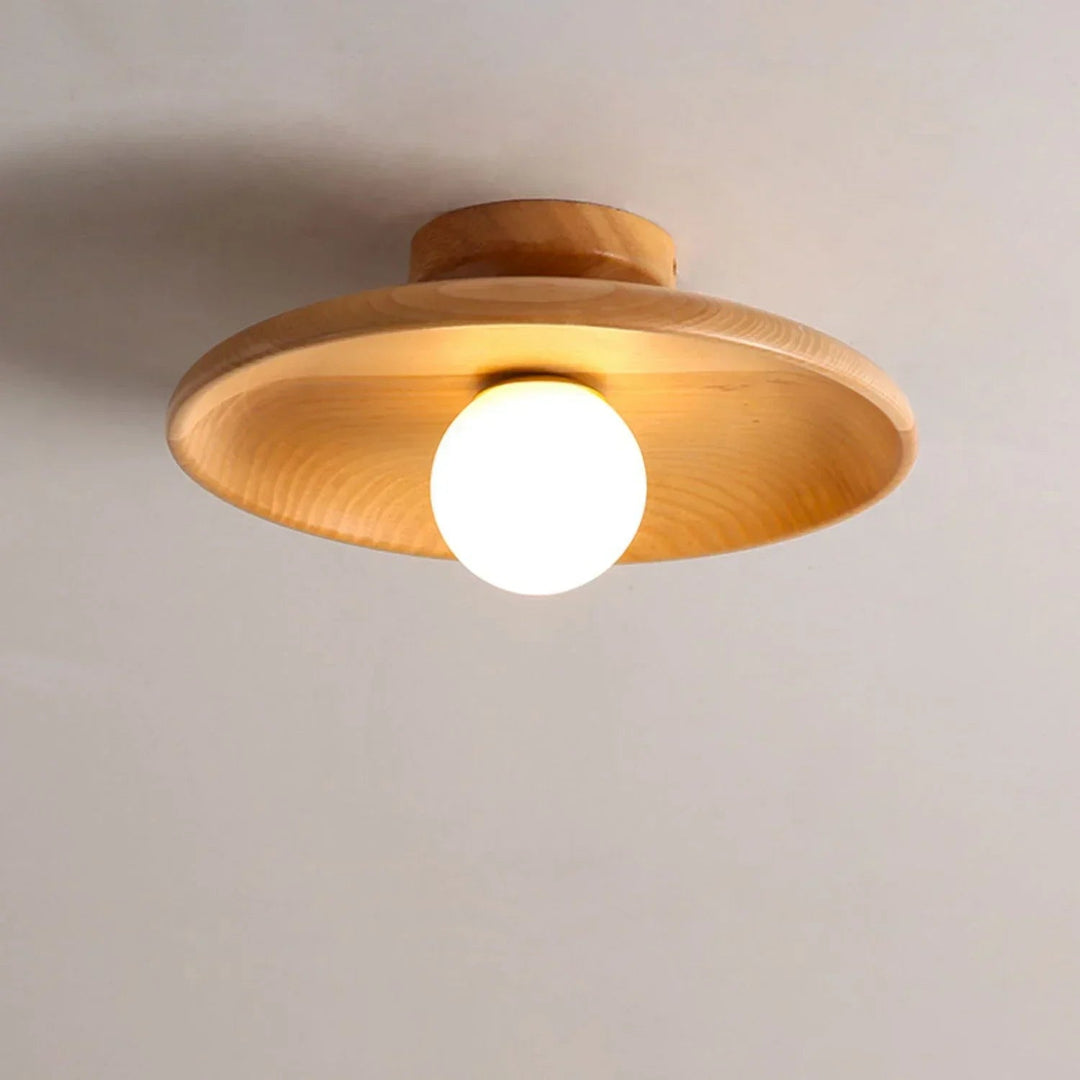 Moderne Deckenlampe Holz Kugel Hängelampe für Wohnzimmer - Minimalistische LED Deckenleuchte 3