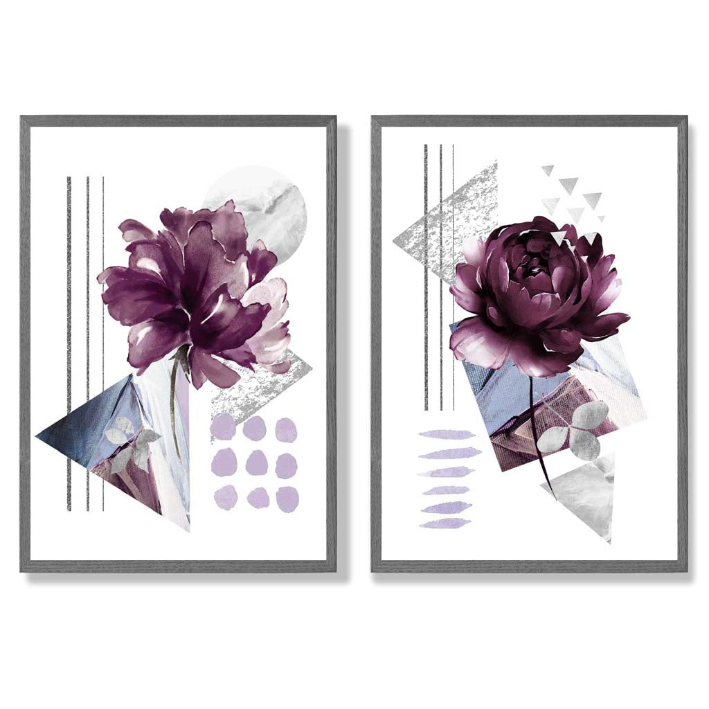 Moderne Kunstdrucke Blumen Set mit Rahmen - 2er-Set Kunstbilder kaufen 4