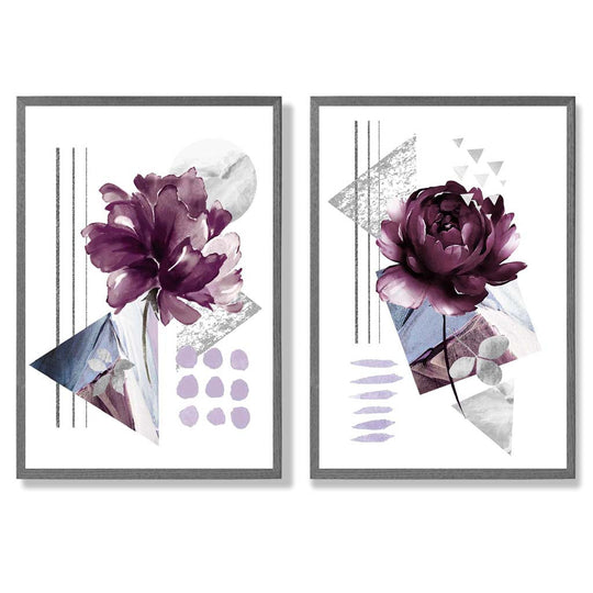 Moderne Kunstdrucke Blumen Set mit Rahmen - 2er-Set Kunstbilder kaufen 4