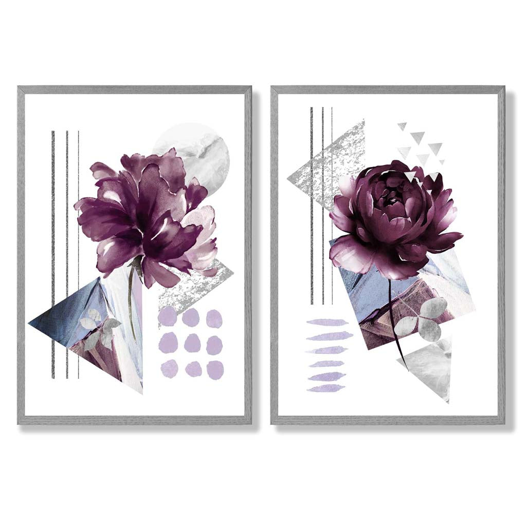 Moderne Kunstdrucke Blumen Set mit Rahmen - 2er-Set Kunstbilder kaufen 5