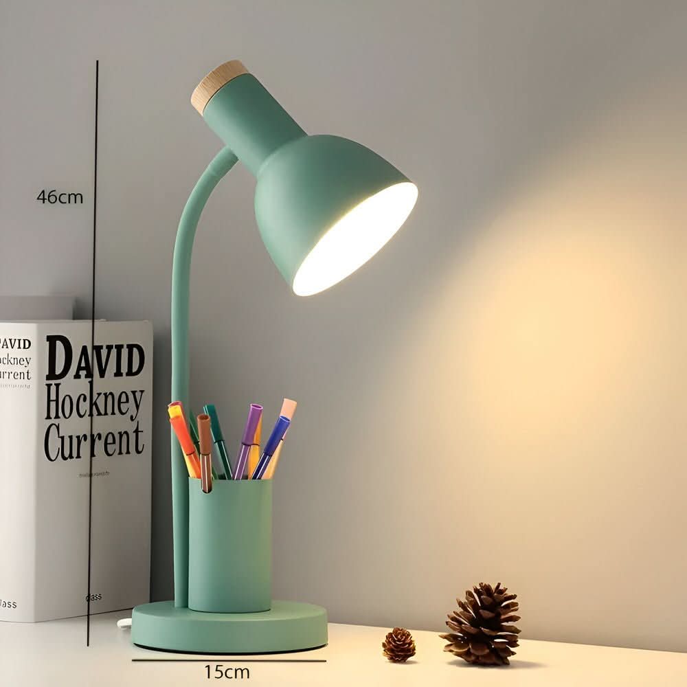 Moderne LED-Schreibtischlampe mit Stifthalter und drei Lichtmodi 7