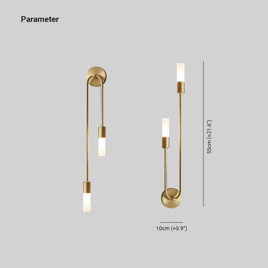 Moderne LED-Wandleuchte Innen für Wohnzimmer und Schlafzimmer, 2-flammig, Gold design 2