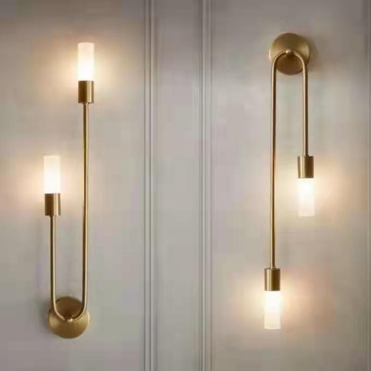 Moderne LED-Wandleuchte Innen für Wohnzimmer und Schlafzimmer, 2-flammig, Gold design 3