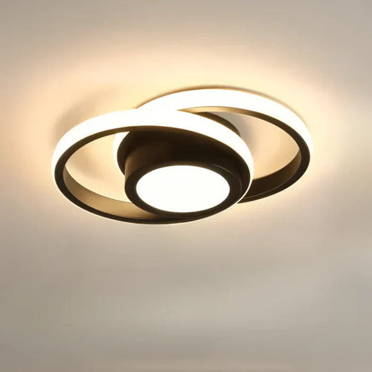 Moderne LED Deckenleuchte Doppelring Design für Wohnzimmer und Büro 10