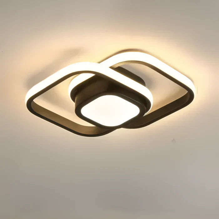 Moderne LED Deckenleuchte Doppelring Design für Wohnzimmer und Büro 8