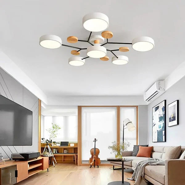 Moderne LED Deckenleuchte Schwarz im Skandinavischen Stil mit Verstellbaren Armen für Wohnzimmer 10