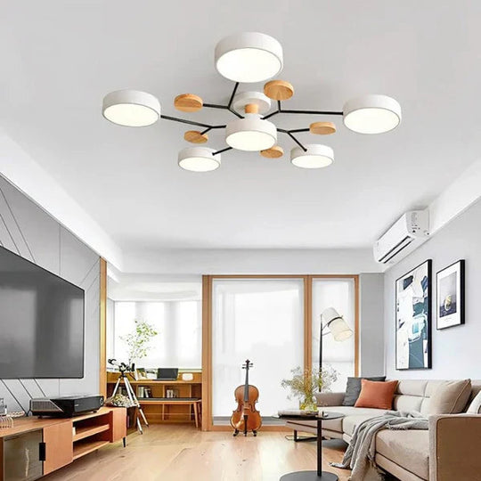 Moderne LED Deckenleuchte Schwarz im Skandinavischen Stil mit Verstellbaren Armen für Wohnzimmer 10