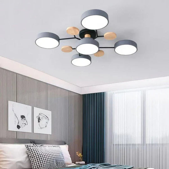 Moderne LED Deckenleuchte Schwarz im Skandinavischen Stil mit Verstellbaren Armen für Wohnzimmer 8