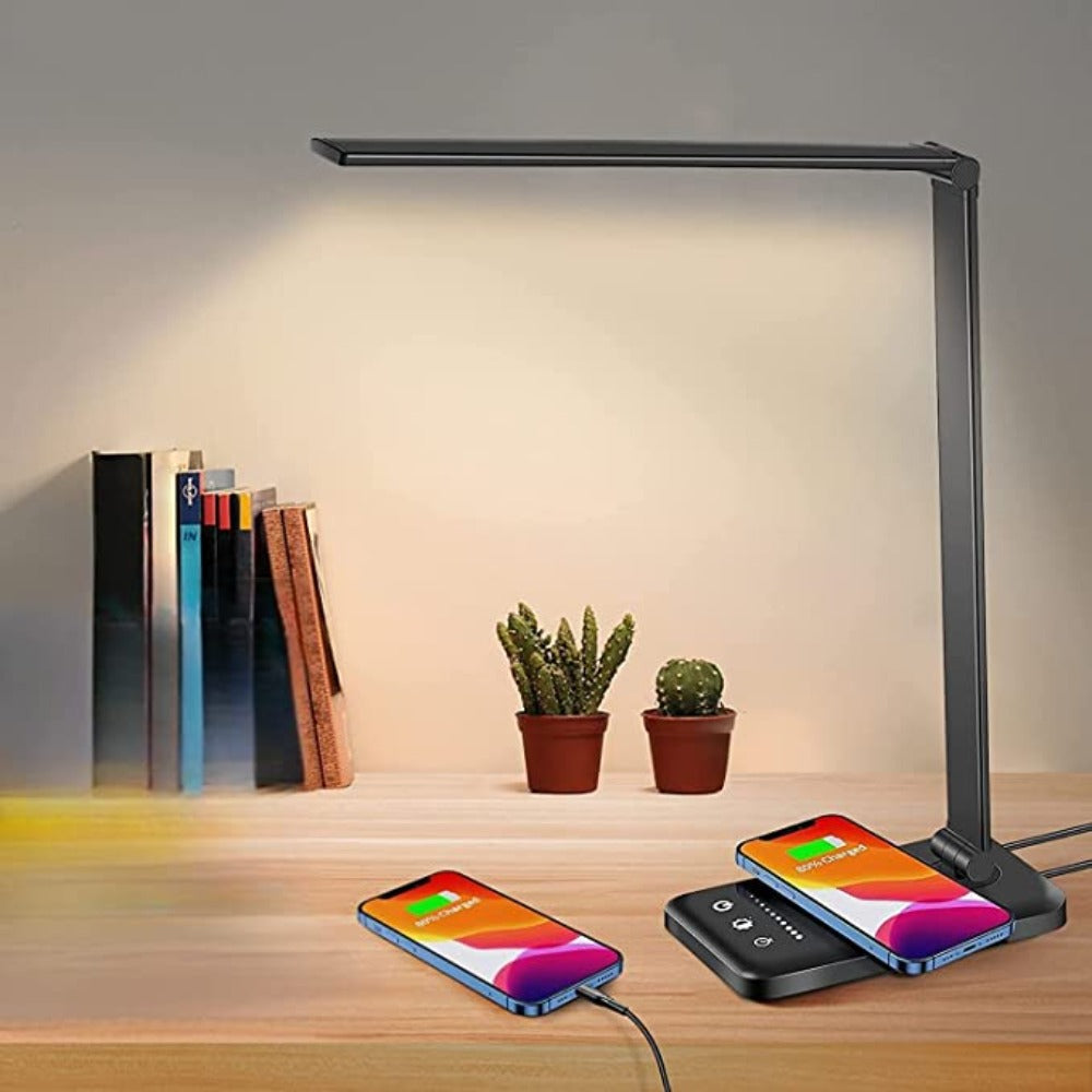 Moderne LED Tischleuchte mit USB-Anschluss und Dimmfunktion für Schreibtisch und Nachttisch 4