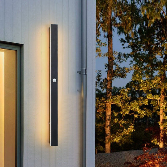 Moderne LED Wandleuchte Innen Außen Minimalistisches Design Schwarz 11