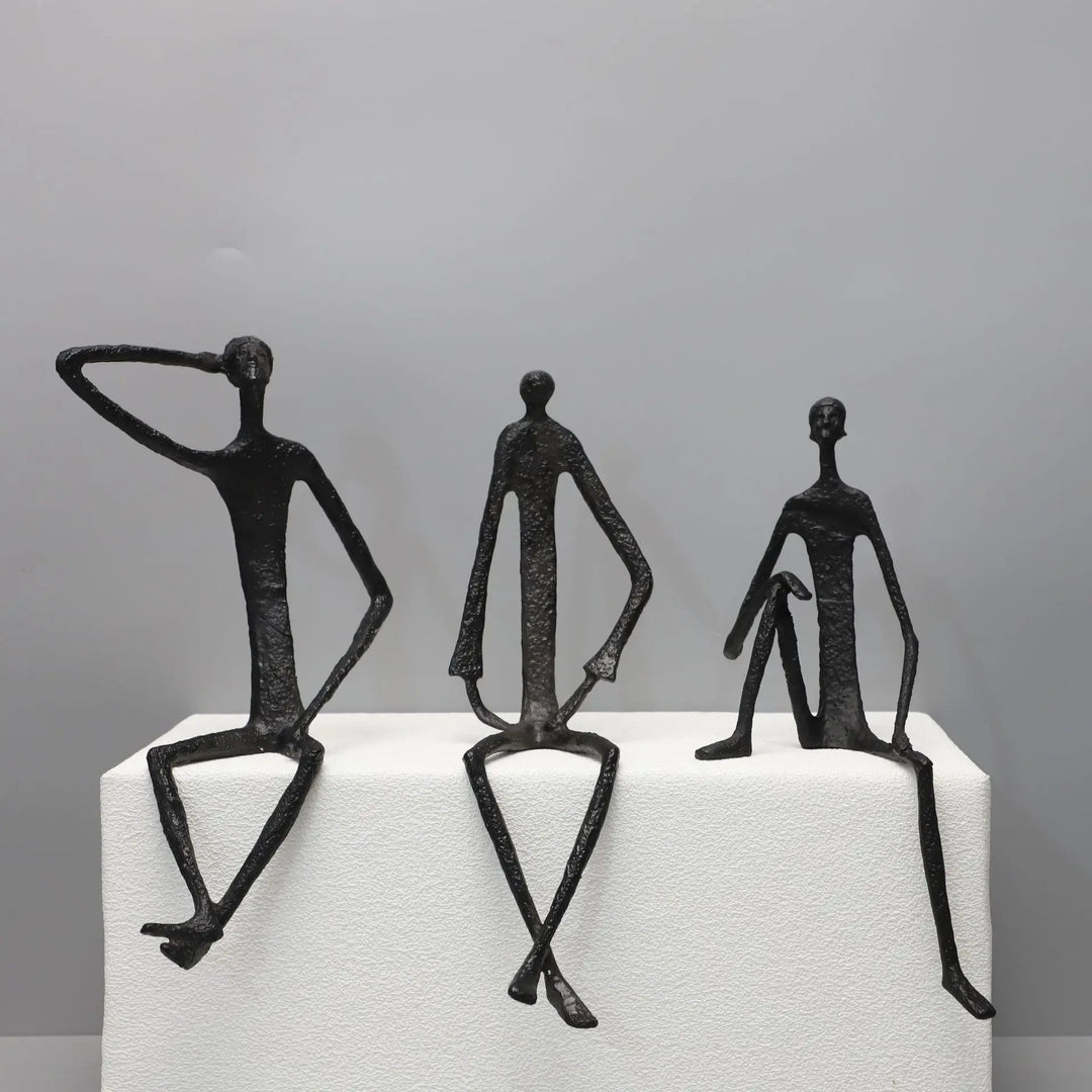 Moderne Metallfiguren Skulpturen Set für Dekoration 0