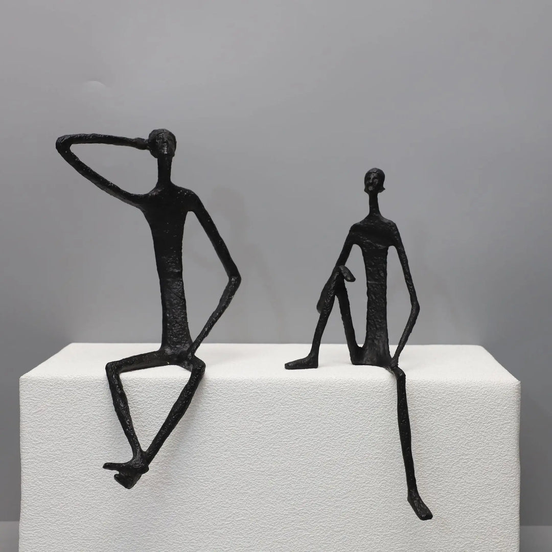 Moderne Metallfiguren Skulpturen Set für Dekoration 3
