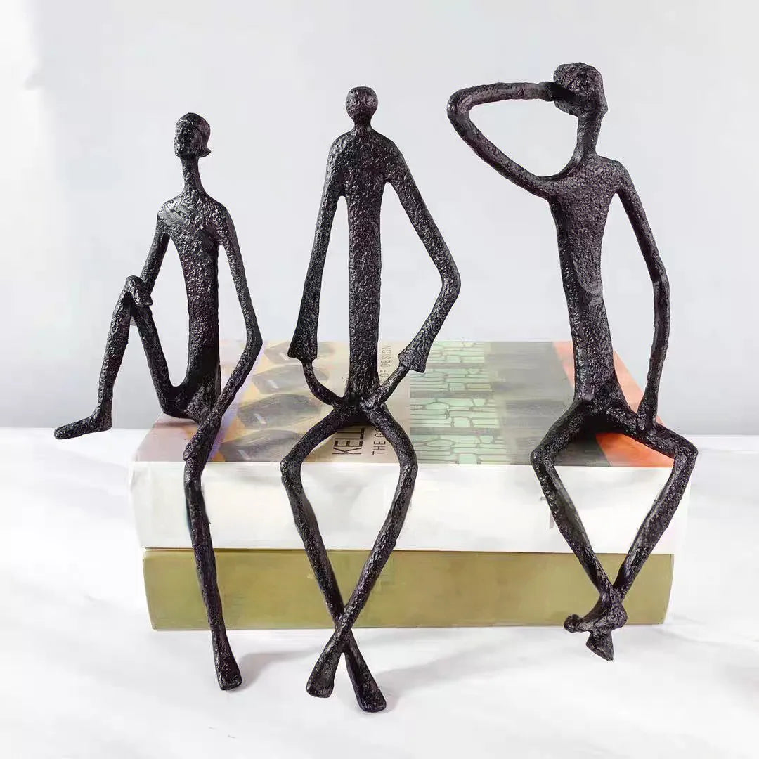 Moderne Metallfiguren Skulpturen Set für Dekoration 5