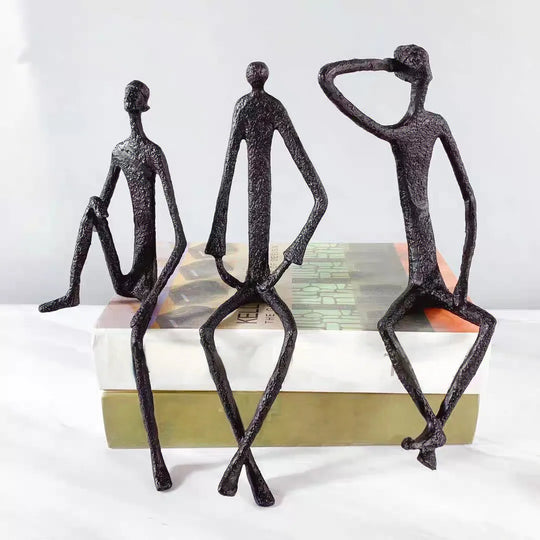 Moderne Metallfiguren Skulpturen Set für Dekoration 5
