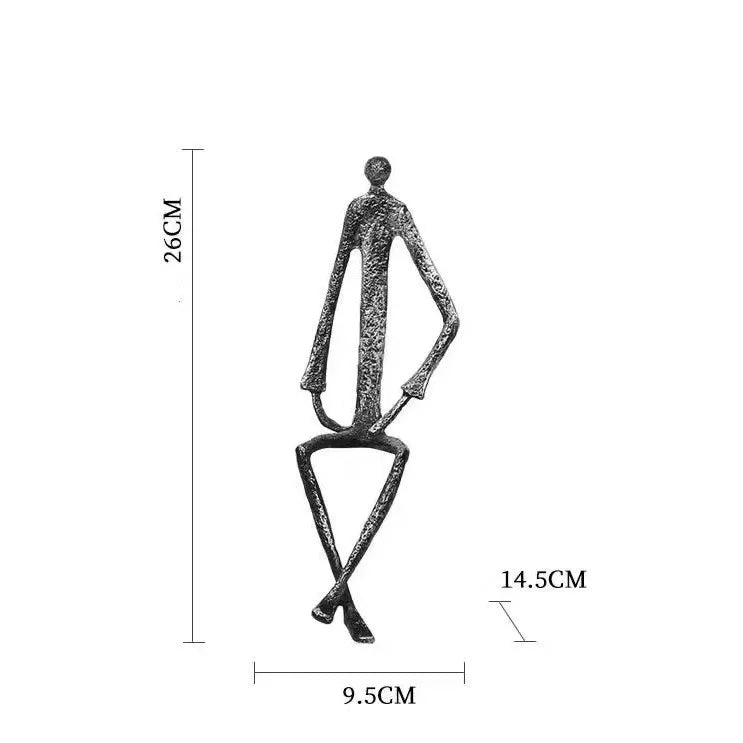 Moderne Metallfiguren Skulpturen Set für Dekoration 7