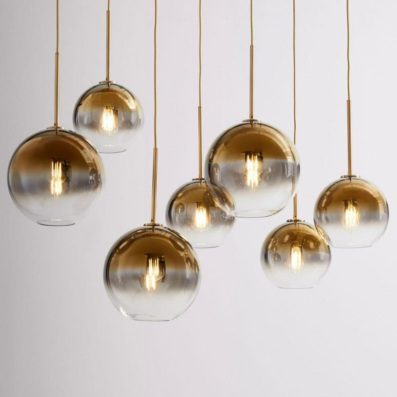 Moderne Pendelleuchte mit Glaskugel für Esszimmer und Wohnräume 1