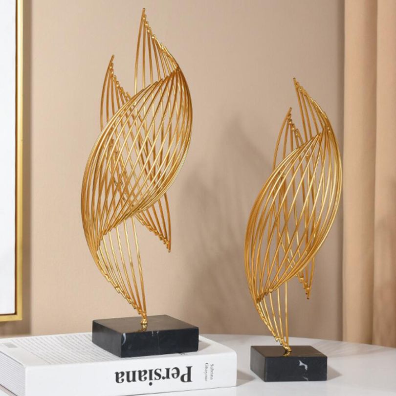 Moderne Skulptur Wellenornament für Zuhause und Büro 2