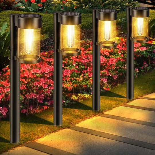 Moderne Solar-Gartenleuchten für Stilvolle Außenbereiche, Gartenbeleuchtung Solar, Wasserdicht, Helle Beleuchtung bis zu 12 Stunden 0