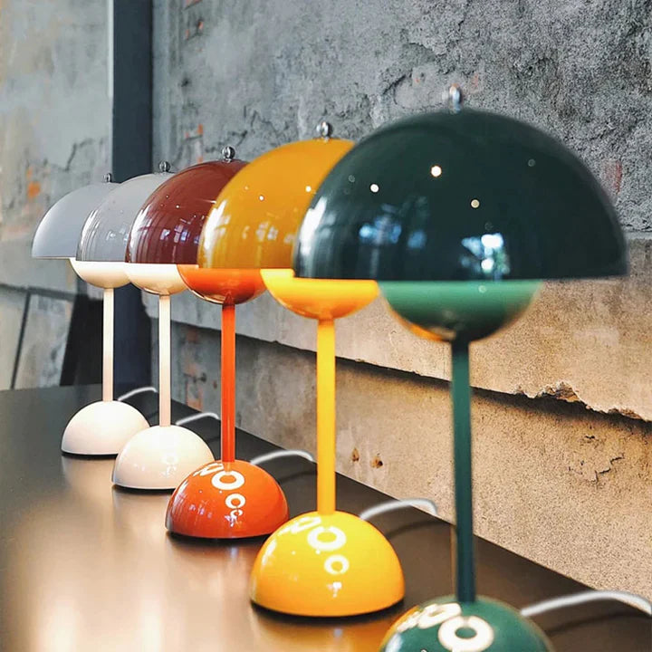Moderne Tischlampe im Nordischen Stil mit Pilzform und 3 Helligkeitsstufen für Wohnzimmer und Nachttisch 1