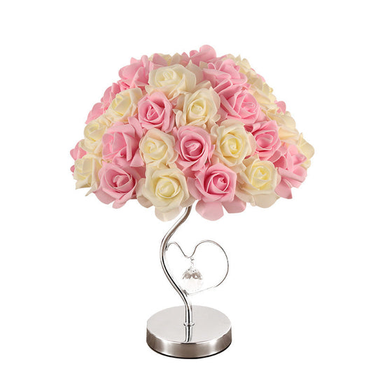 Moderne Tischlampe mit Rosen-Design für Nachttisch oder Esstisch 2