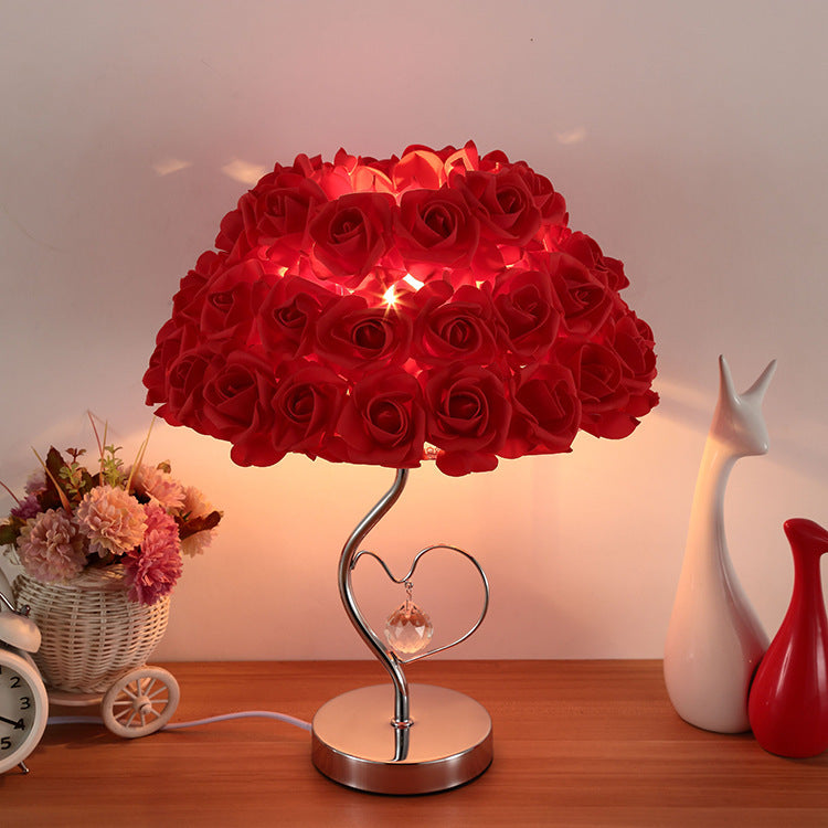 Moderne Tischlampe mit Rosen-Design für Nachttisch oder Esstisch 8