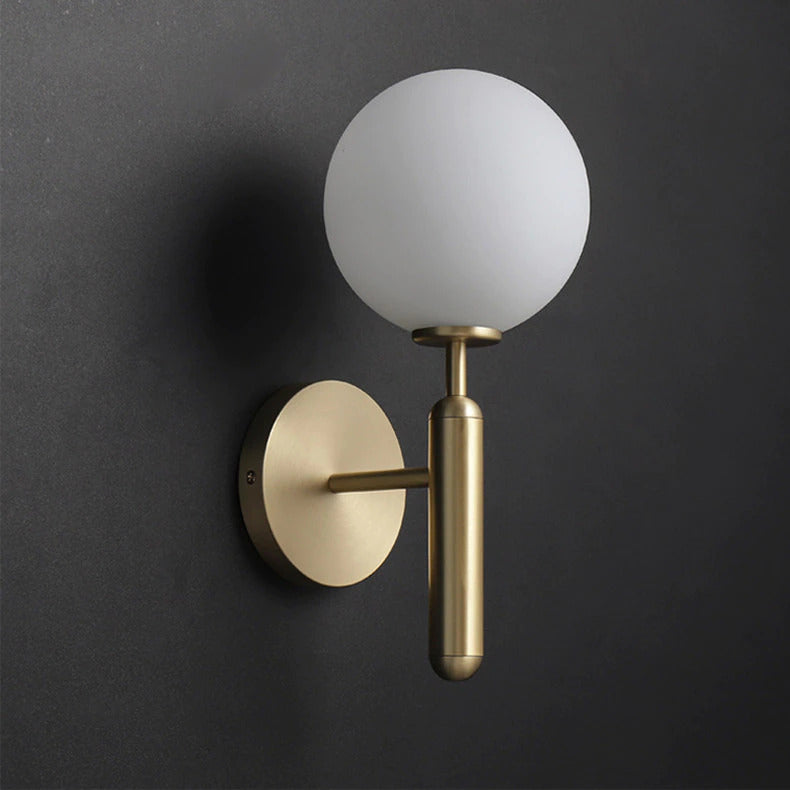 Moderne Wandleuchte Innen mit Glaskugel Design für Schlafzimmer und Flure 1